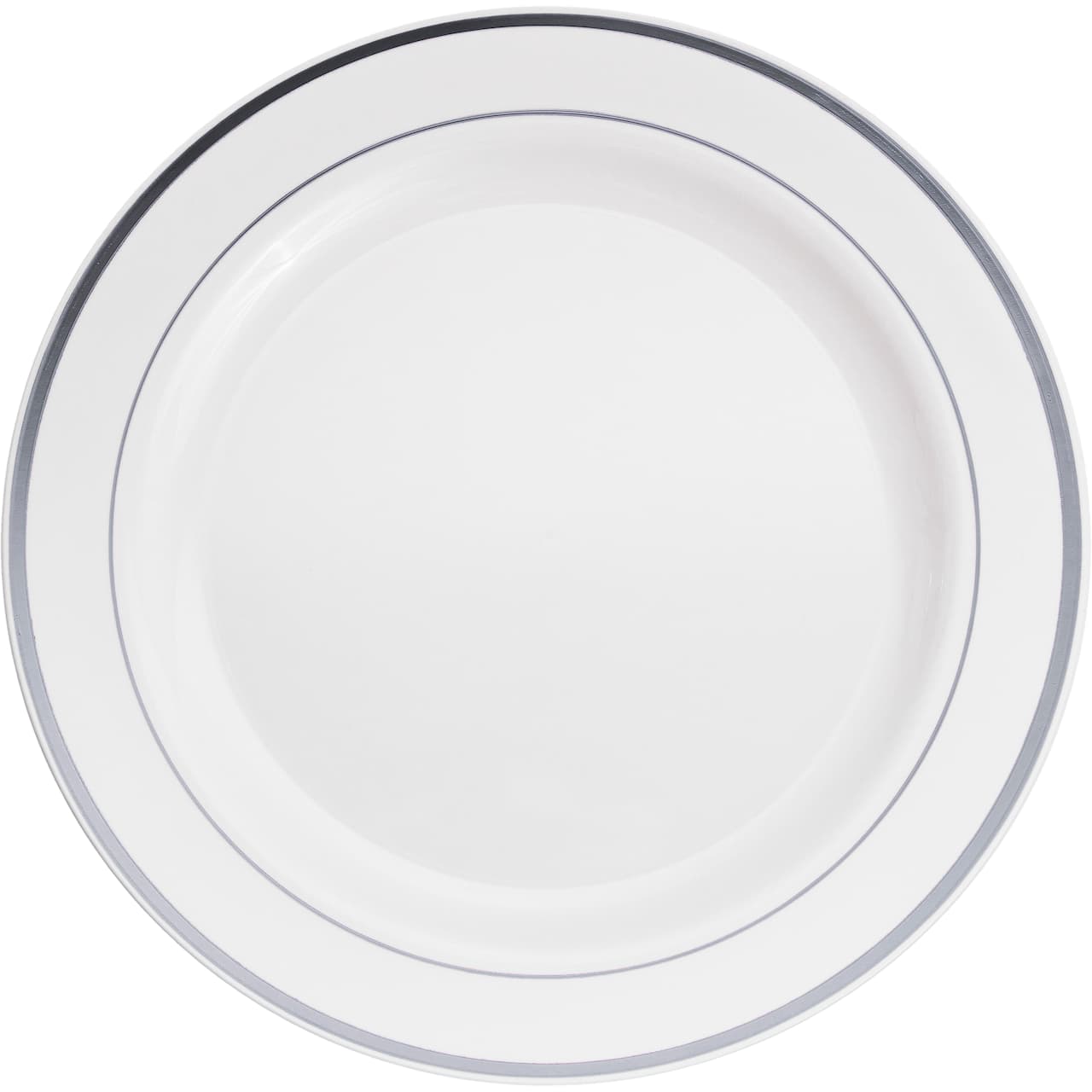10.3" Round Banquet Plates with Silver Trim by Celebrate It™, 10ct.